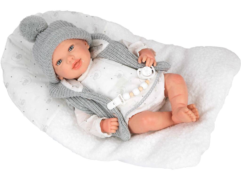 Bambola Reborn Daniela da 45 cm con cuscino