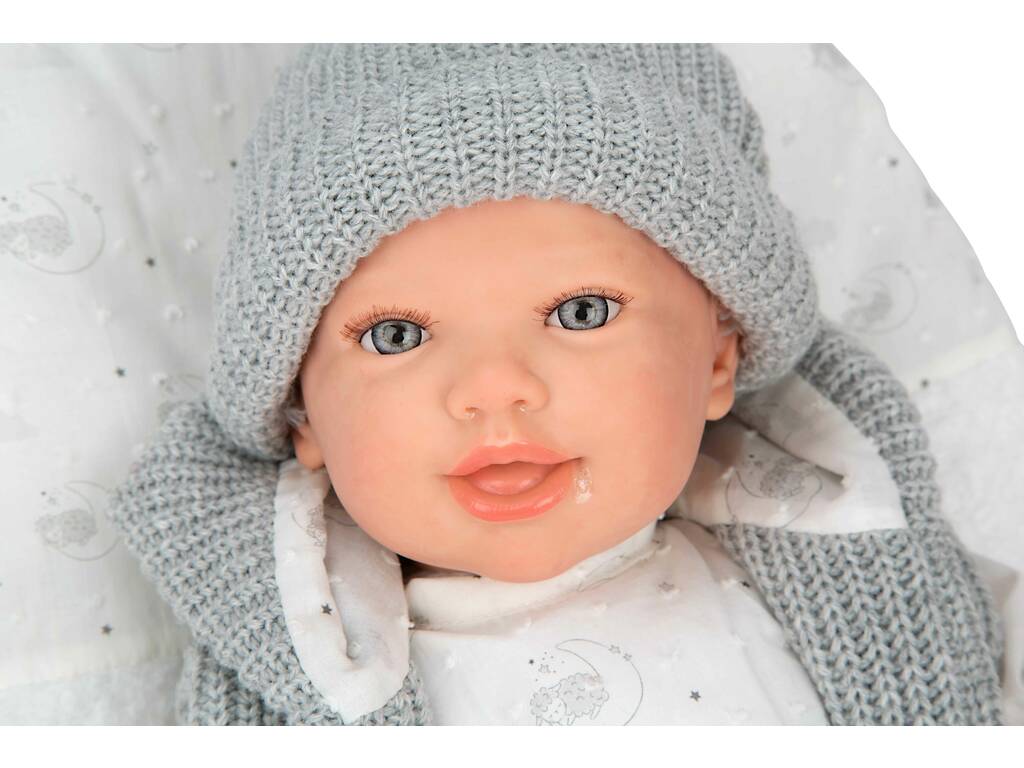 Bambola Reborn Daniela da 45 cm con cuscino