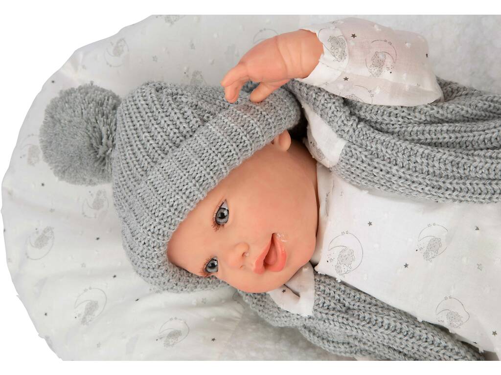 Bambola Reborn Daniela da 45 cm con cuscino