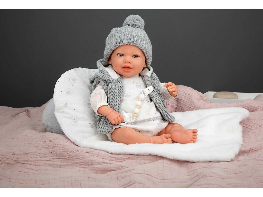 Bambola Reborn Daniela da 45 cm con cuscino