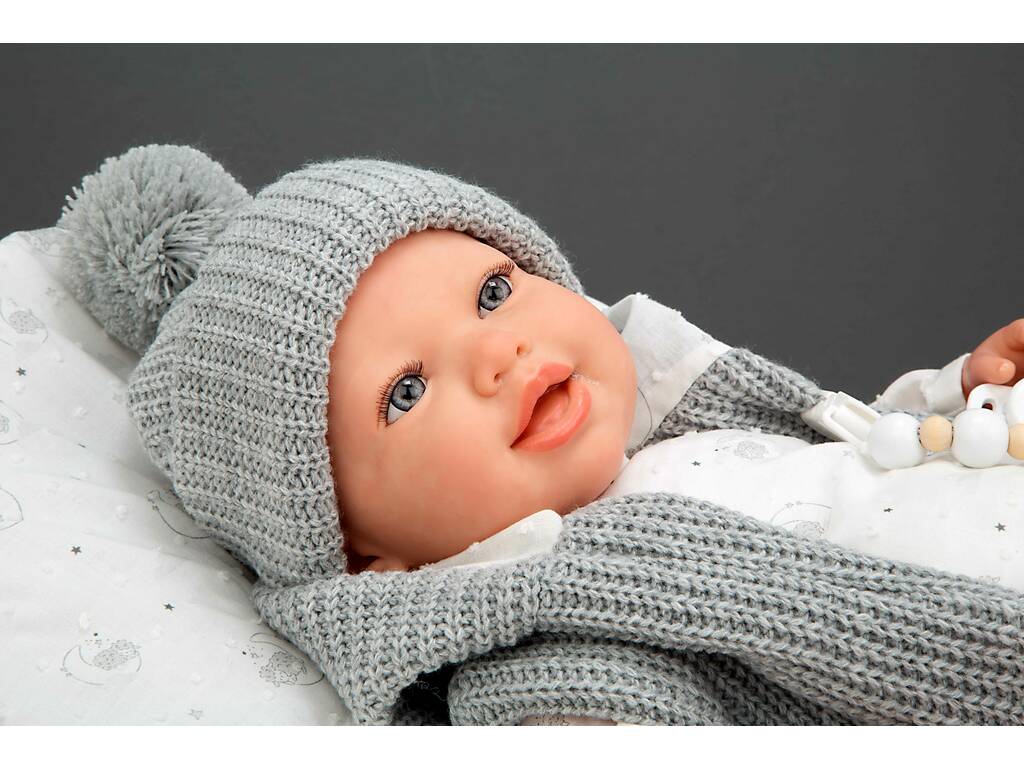 Bambola Reborn Daniela da 45 cm con cuscino
