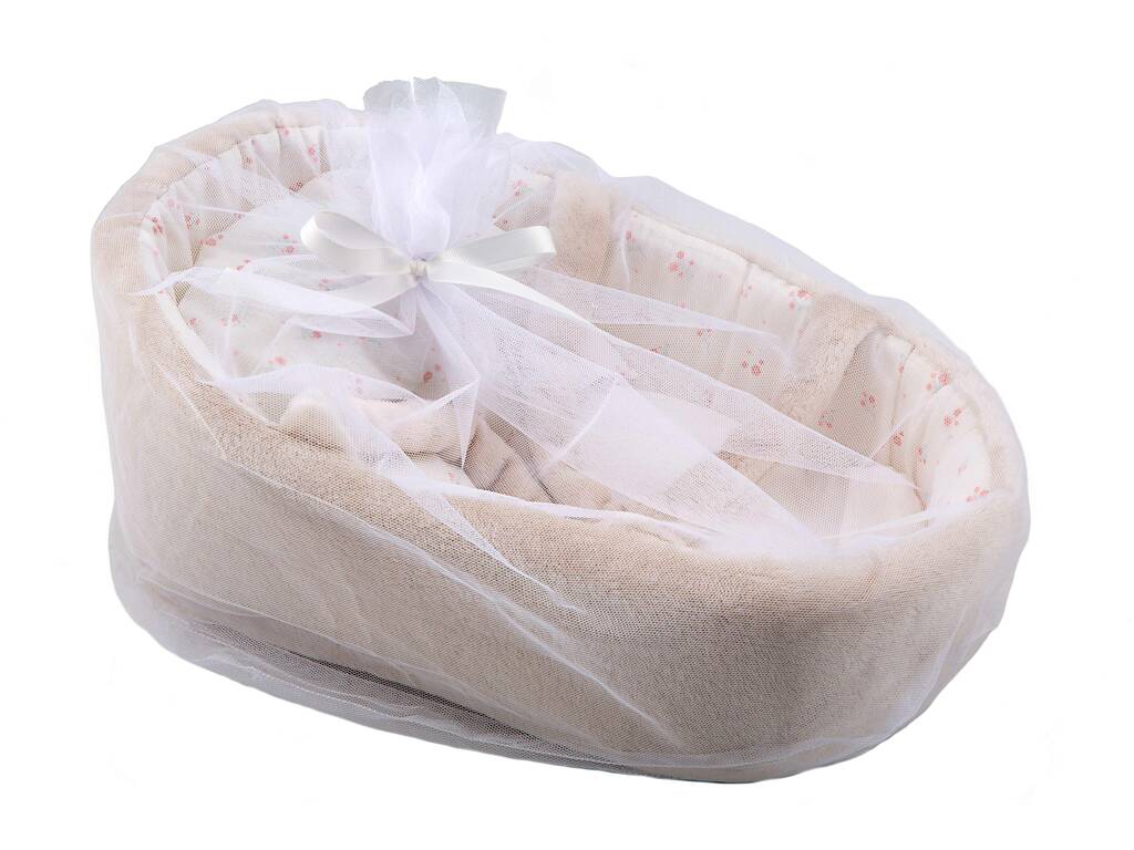 Cesto Bege para Bonecas de 40-45 cm