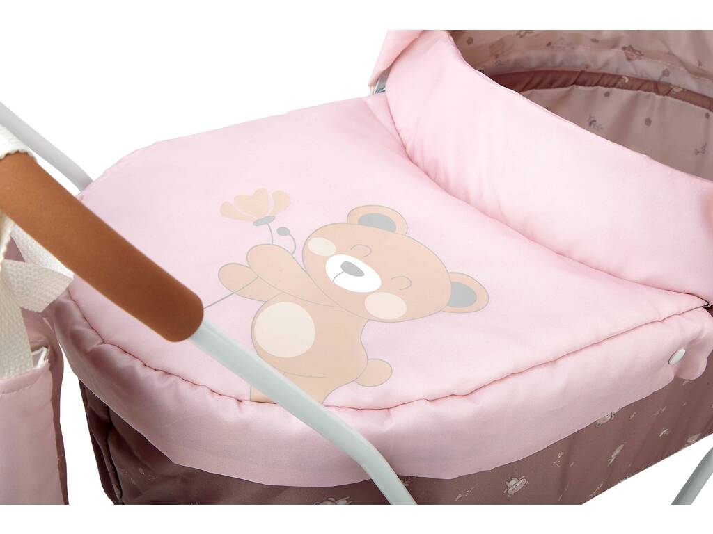 Passeggino per bambole con capottina Bear con borsa