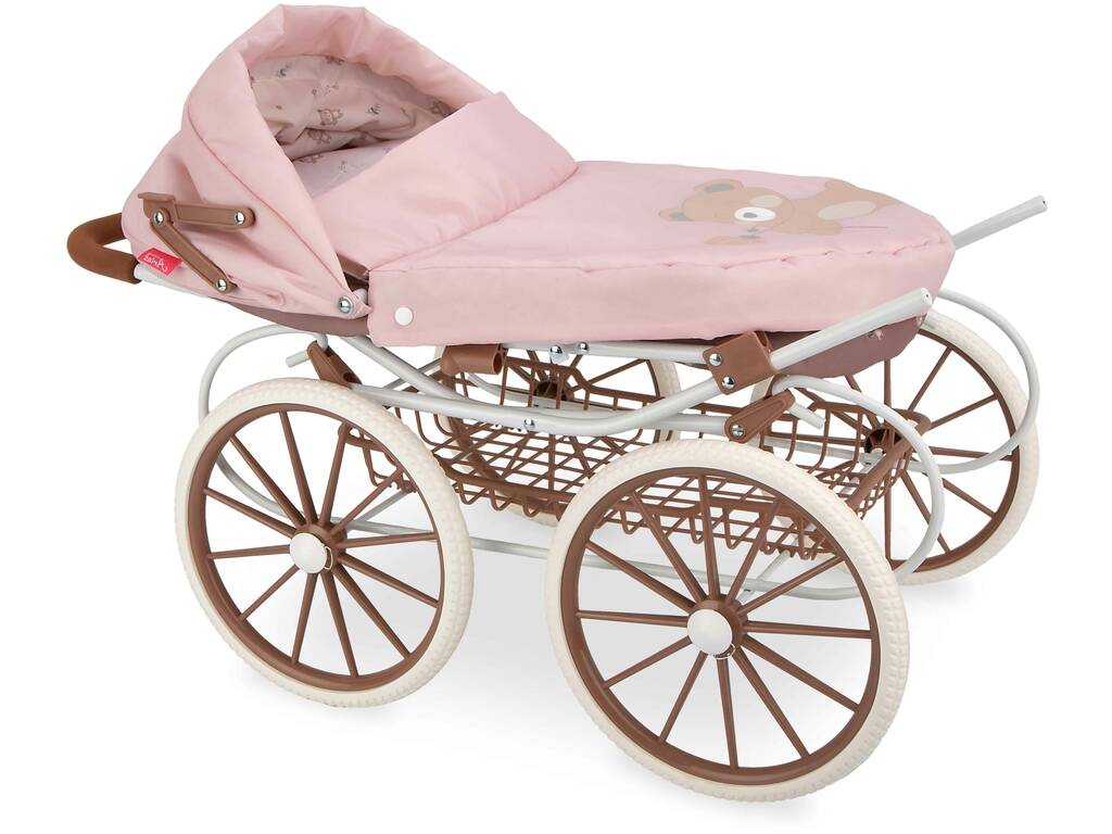 Passeggino per bambole con capottina Bear con borsa