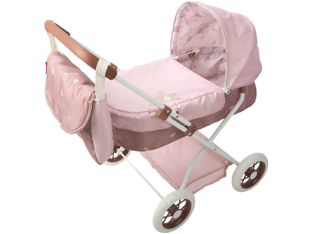 Passeggino per bambole con capottina e borsa