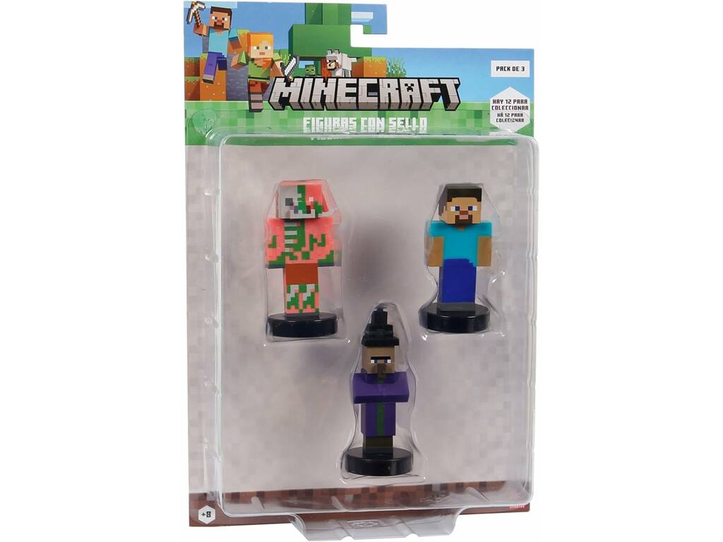 Minecraft Pack di 3 figurine con timbro