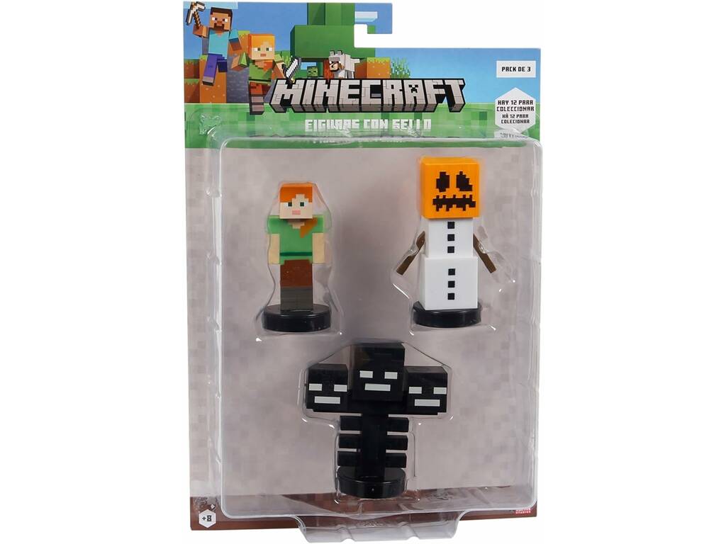 Minecraft Pack di 3 figurine con timbro