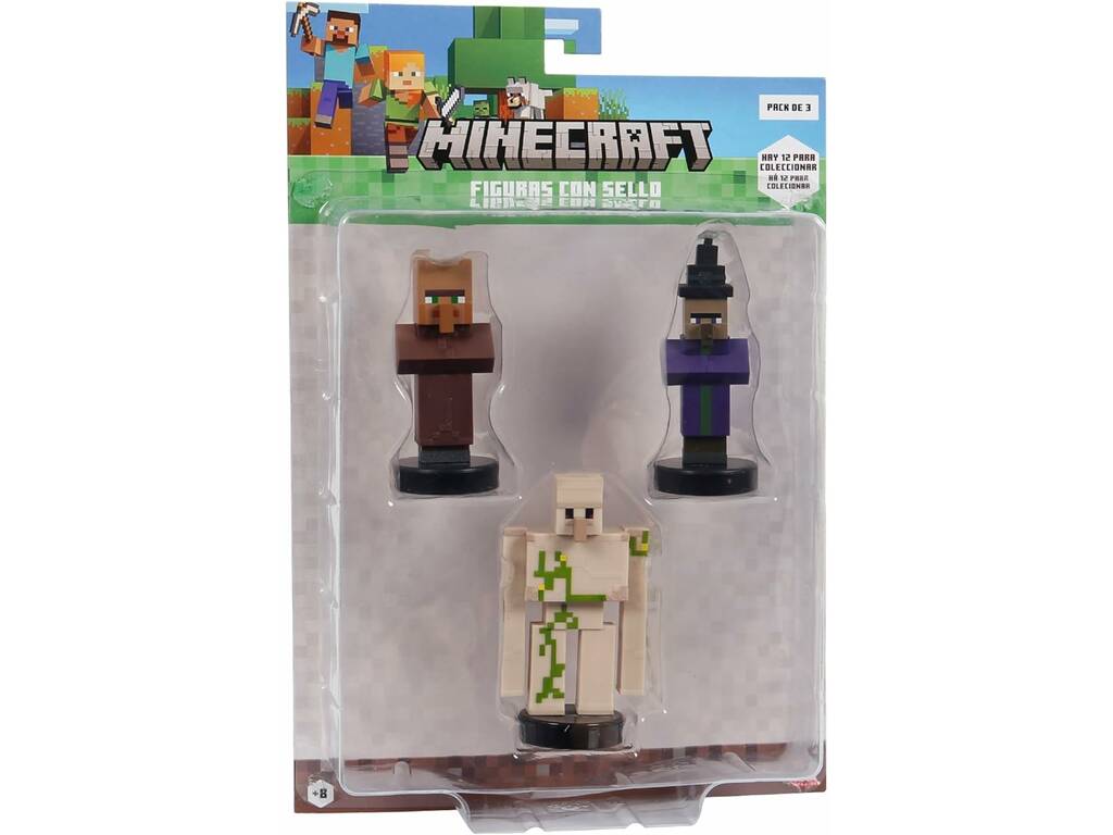 Minecraft Pack di 3 figurine con timbro