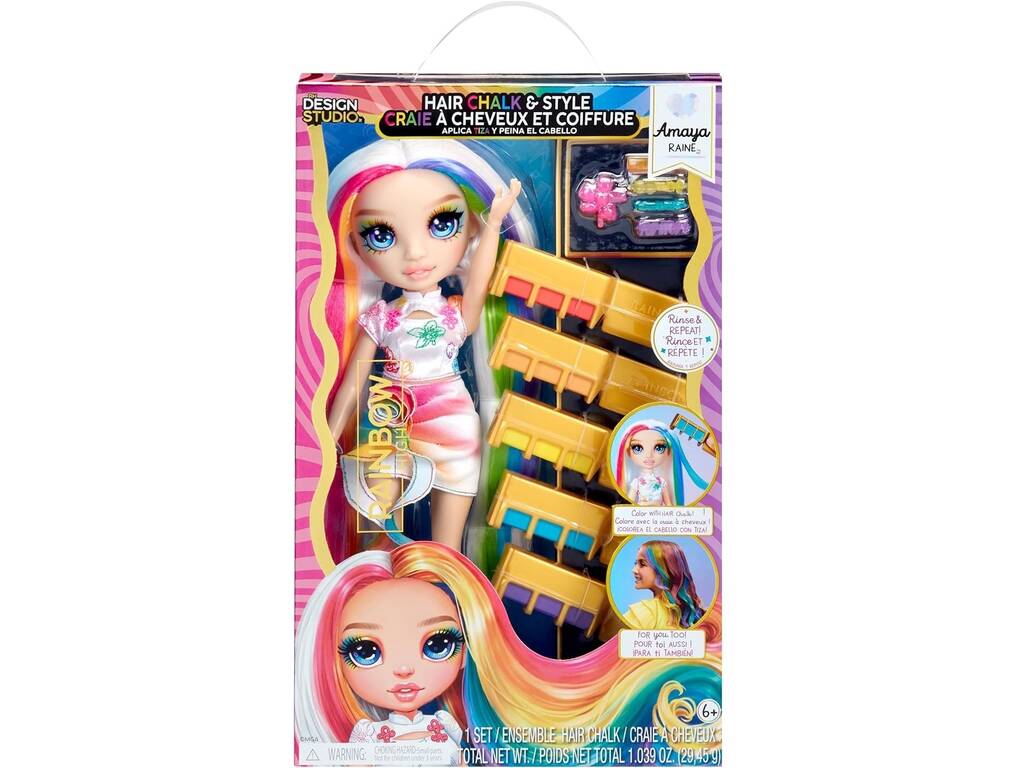 Rainbow High Hair Chalk & Style Bambola Amaya Rainr