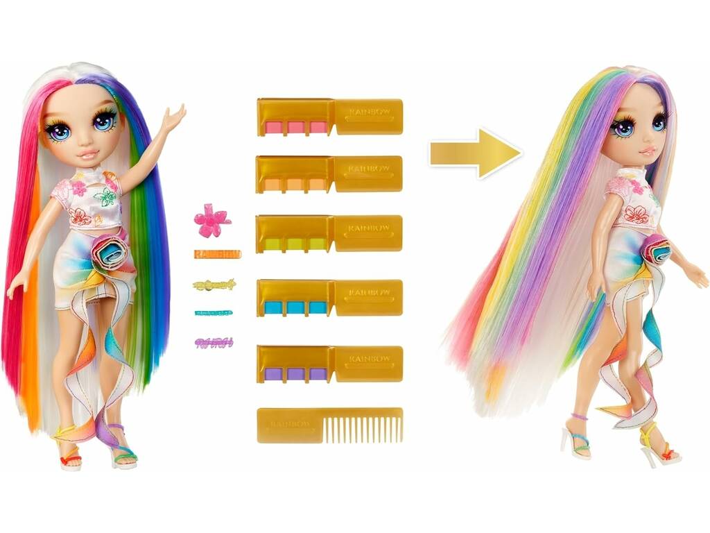 Rainbow High Hair Chalk & Style Bambola Amaya Rainr