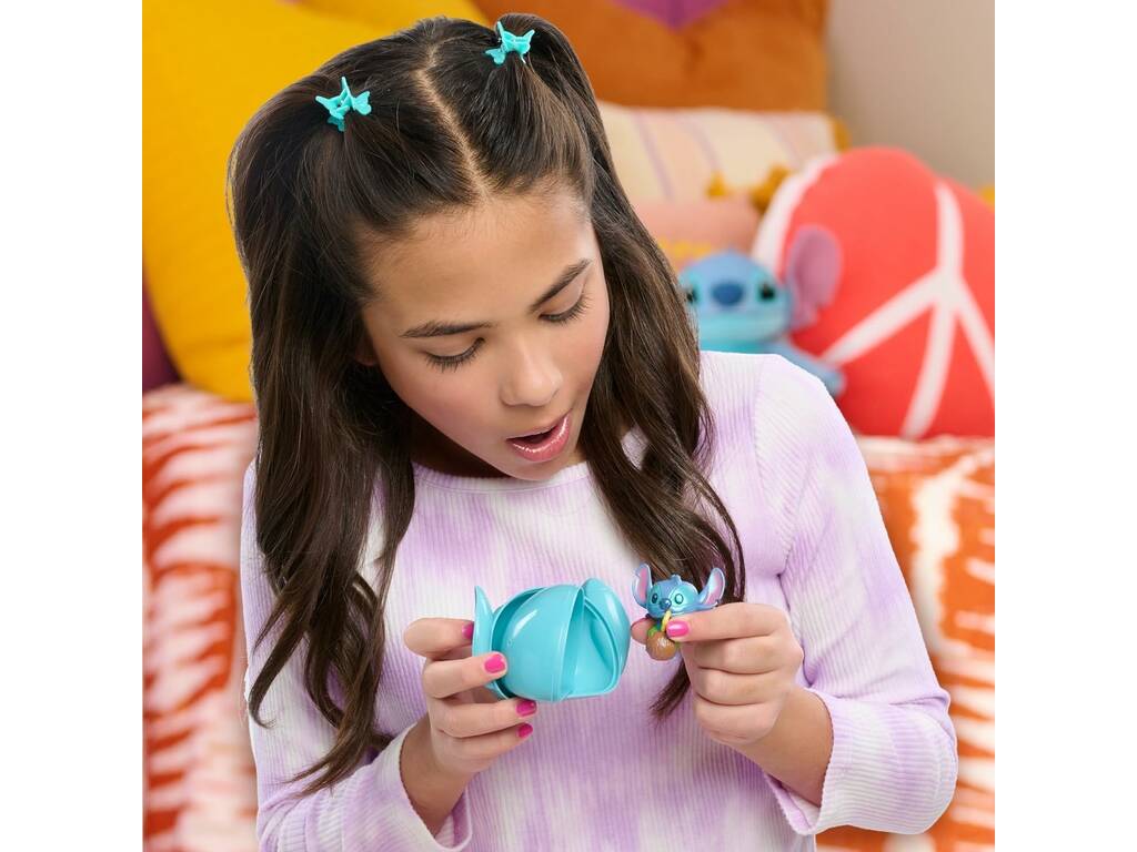 Stitch Palla Sorpresa Blu Mini Figura da Collezione