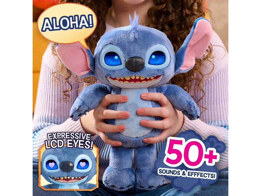 Disney Stich Pupazzo interattivo Molti stati d'animo da 30 cm con suoni ed effetti