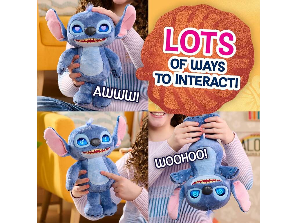 Disney Stich Pupazzo interattivo Molti stati d'animo da 30 cm con suoni ed effetti