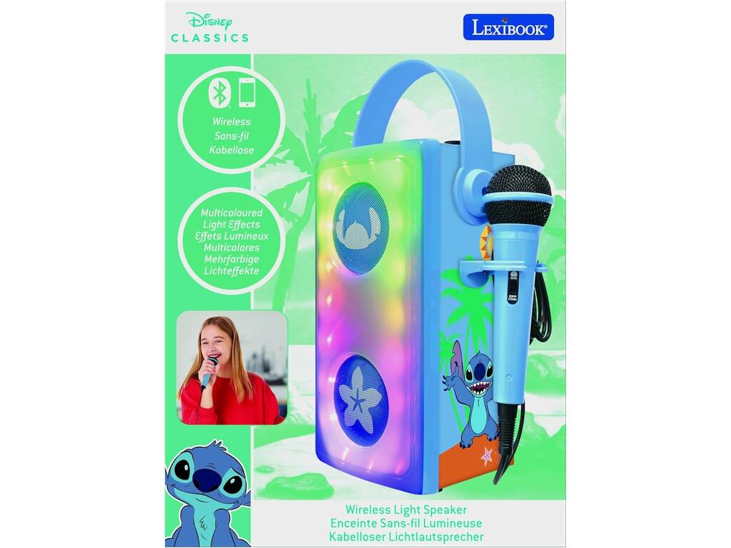 Haut-parleur Bluetooth lumineux Disney Stitch avec microphone
