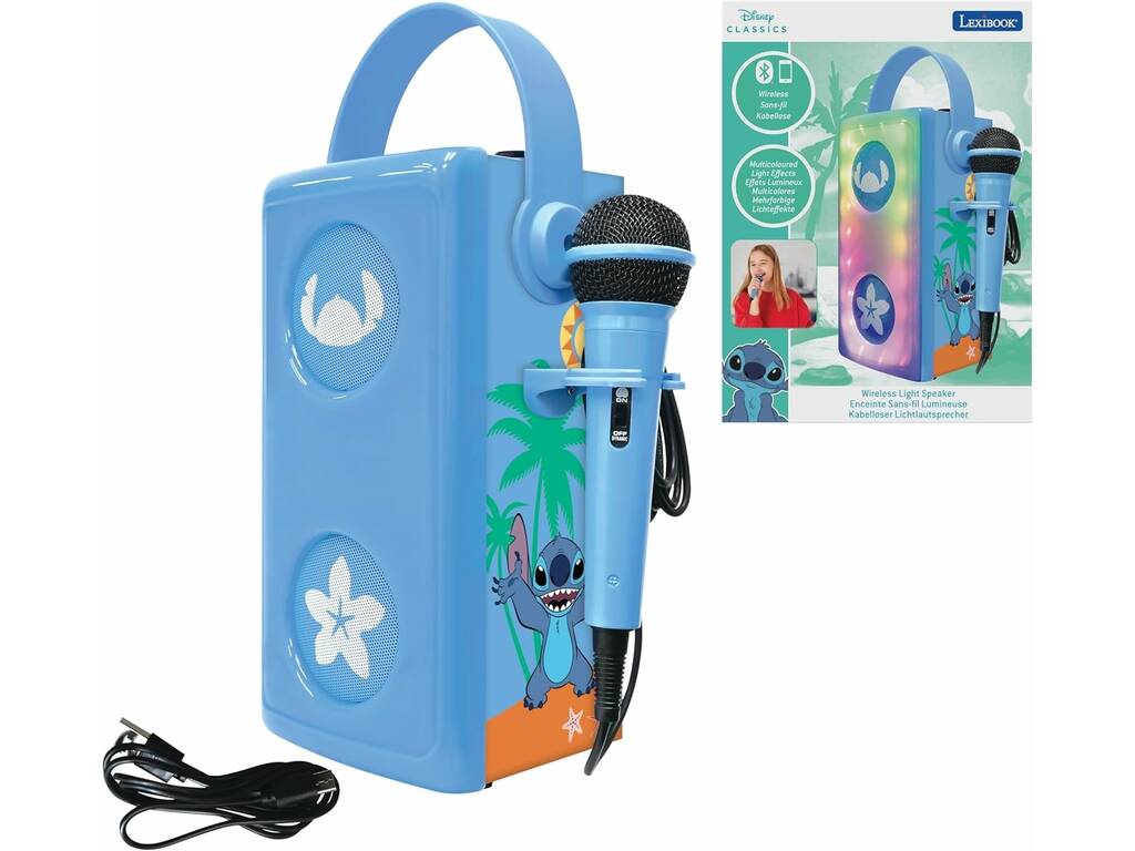Haut-parleur Bluetooth lumineux Disney Stitch avec microphone