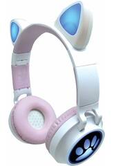 Auriculares Inalámbricos Recargables Orejas de Gato con Luz