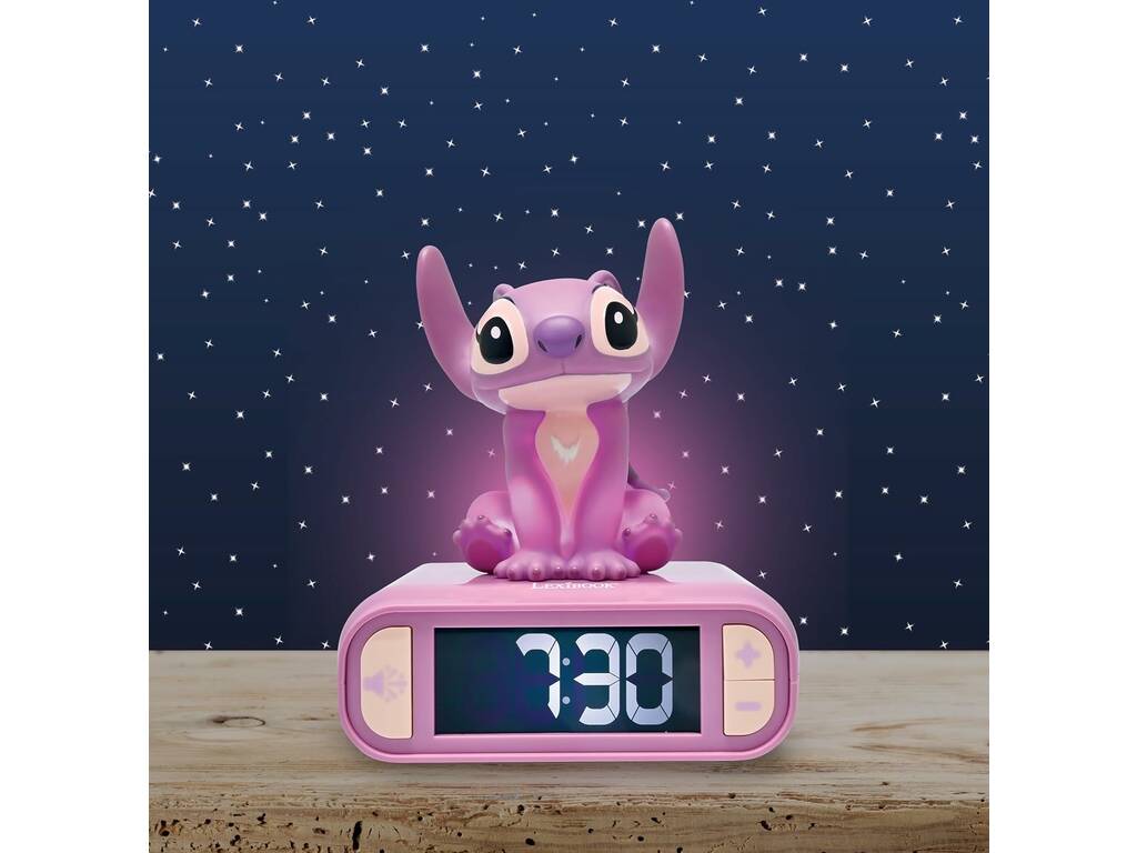 Disney Stitch Sveglia Angel 3D con Luce Notturna e Melodie