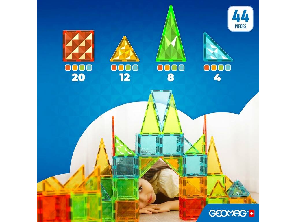 Geomag Magnetics Tiles Gems con 44 pezzi