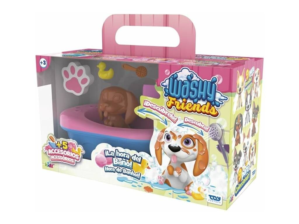 Ensemble de figurines Washy Friends avec baignoire et accessoires