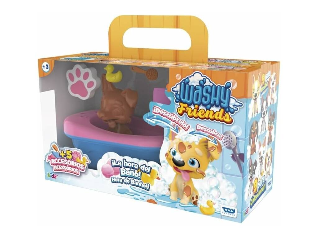 Ensemble de figurines Washy Friends avec baignoire et accessoires