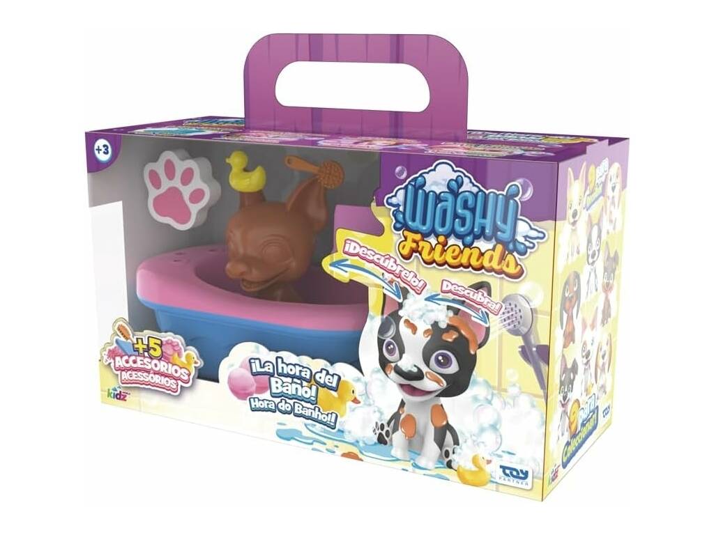 Ensemble de figurines Washy Friends avec baignoire et accessoires