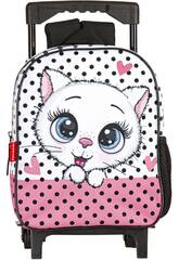 Kindergarten-Rucksack PR Katze mit Rollen