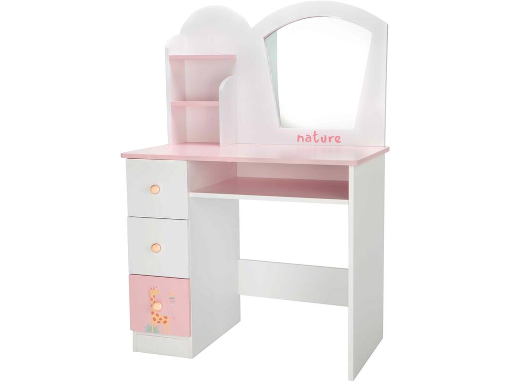 Mon premier coiffeuse Nature en bois avec tabouret