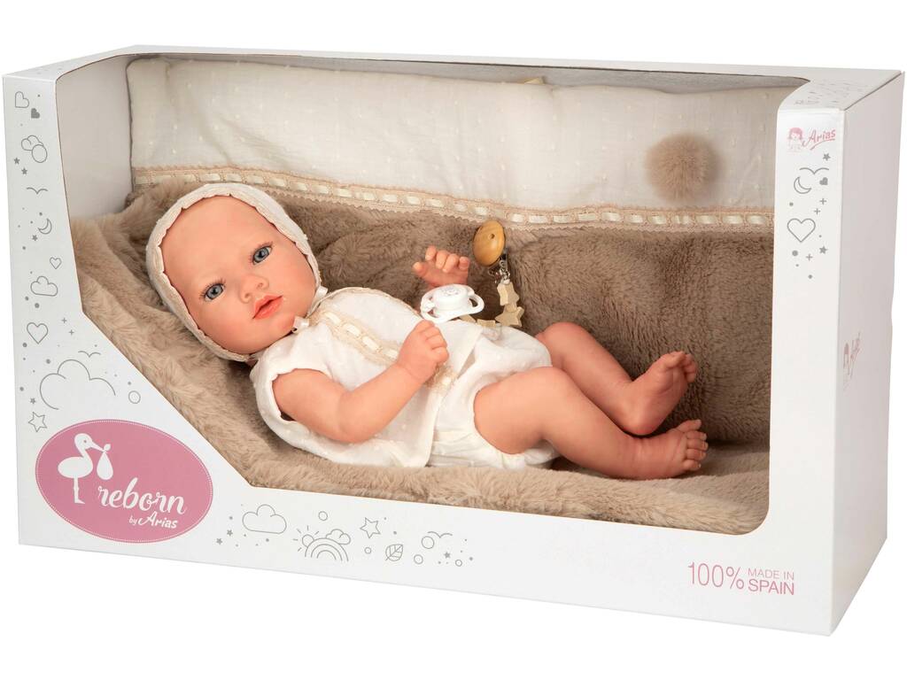 Bambola Reborn Jade da 38 cm con coperta marrone