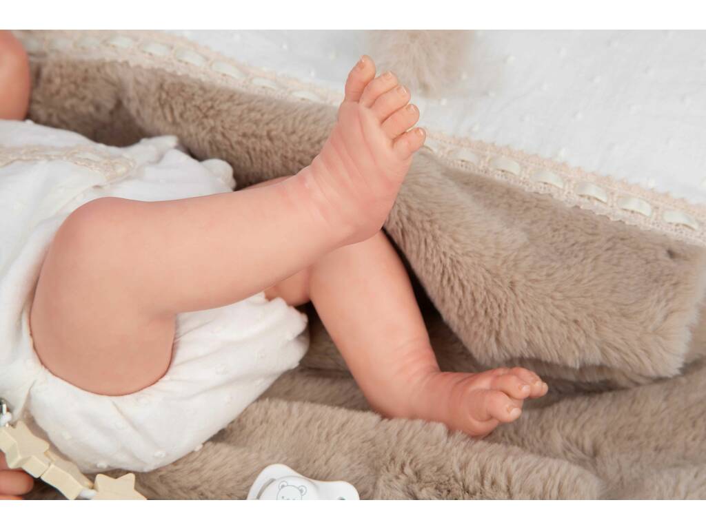 Bambola Reborn Jade da 38 cm con coperta marrone