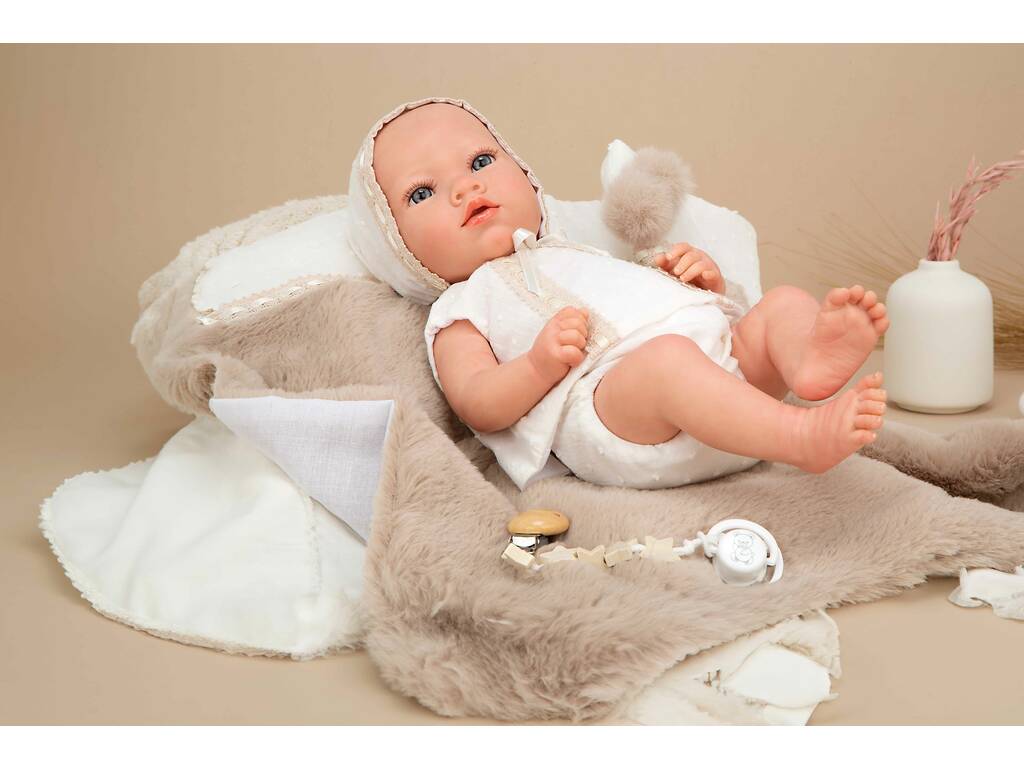 Bambola Reborn Jade da 38 cm con coperta marrone