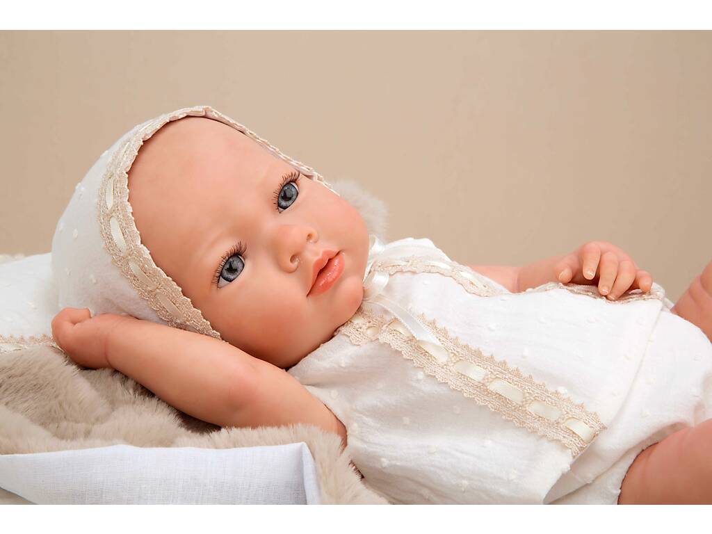 Bambola Reborn Jade da 38 cm con coperta marrone