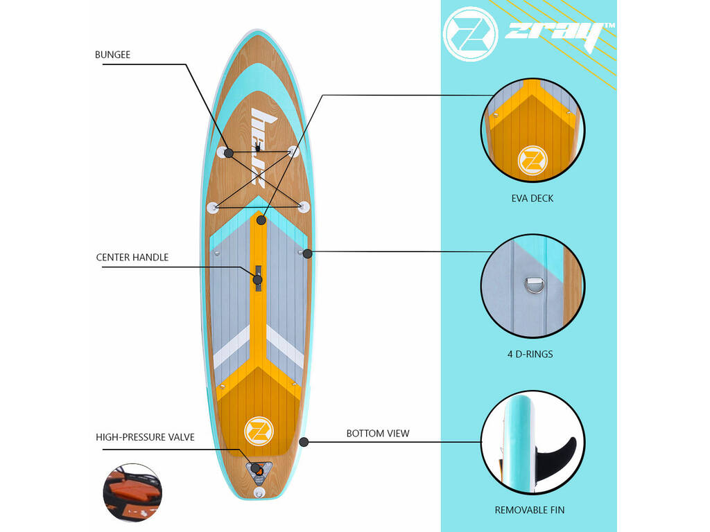 Tavola da paddle surf gonfiabile Zray SUP Grano da 325x84x15 cm