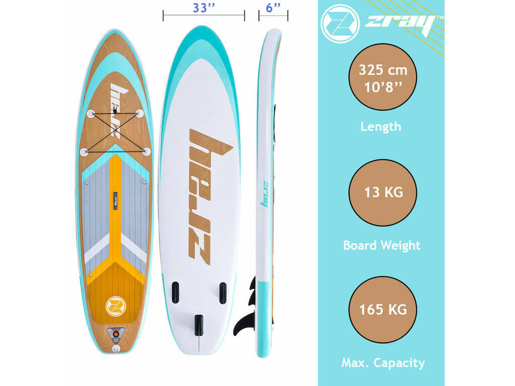 Tavola da paddle surf gonfiabile Zray SUP Grano da 325x84x15 cm