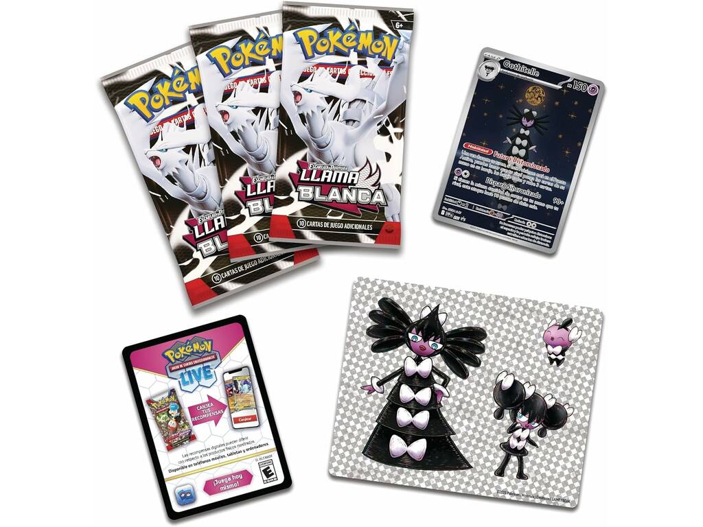 Pokémon TCG Escarlata e Púrpura Chama Branca Blister Coleção com Autocolantes Especiais