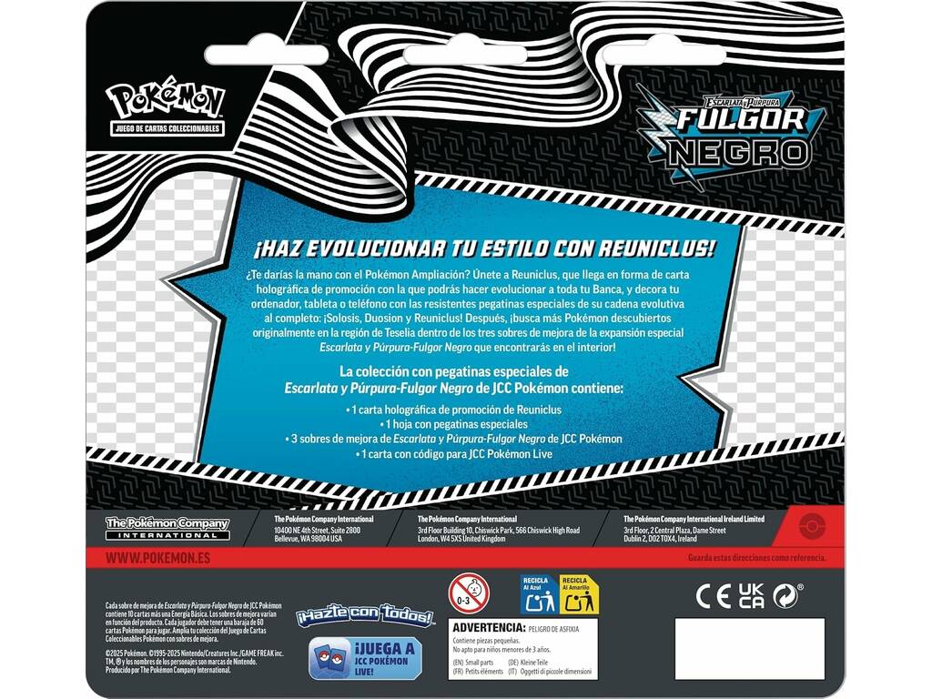 Pokémon TCG Escarlata e Púrpura Brilho Negro Blister Coleção com Autocolantes Especiais