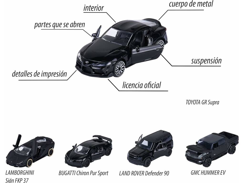 Majorette Pack 5 auto Black Edition