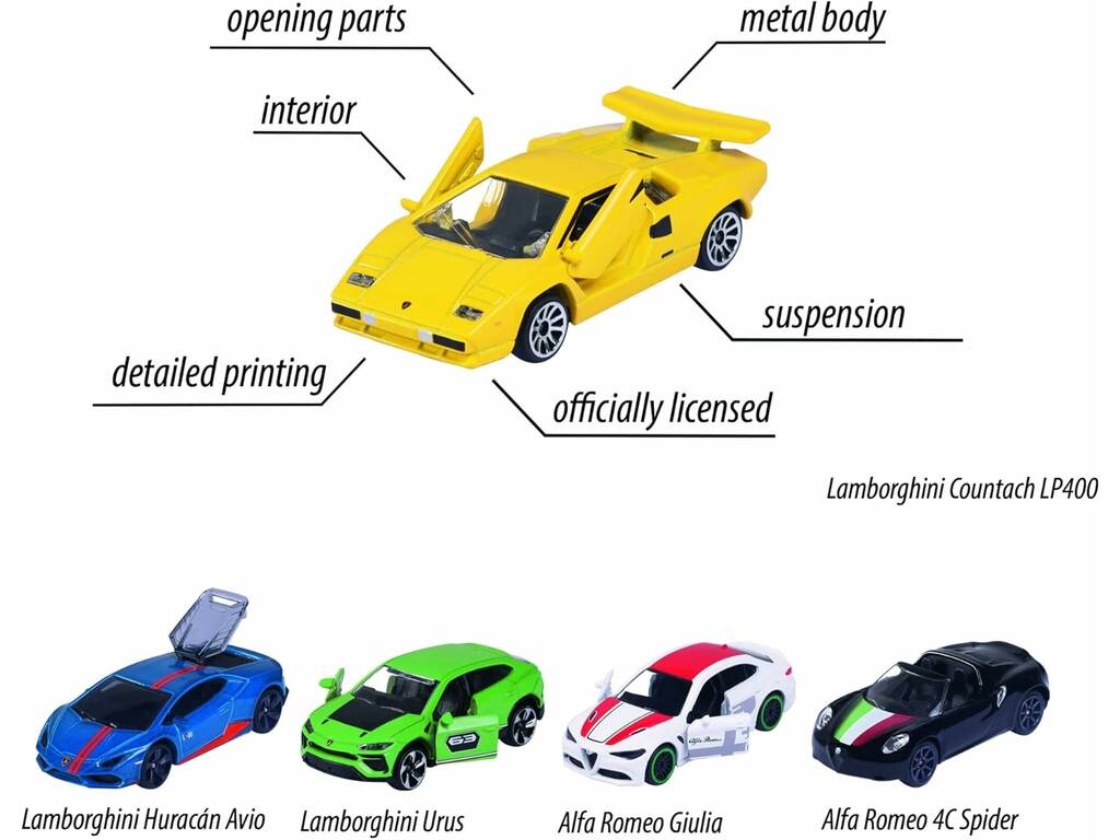 Majorette Pack 5 auto Dream Cars Italy
