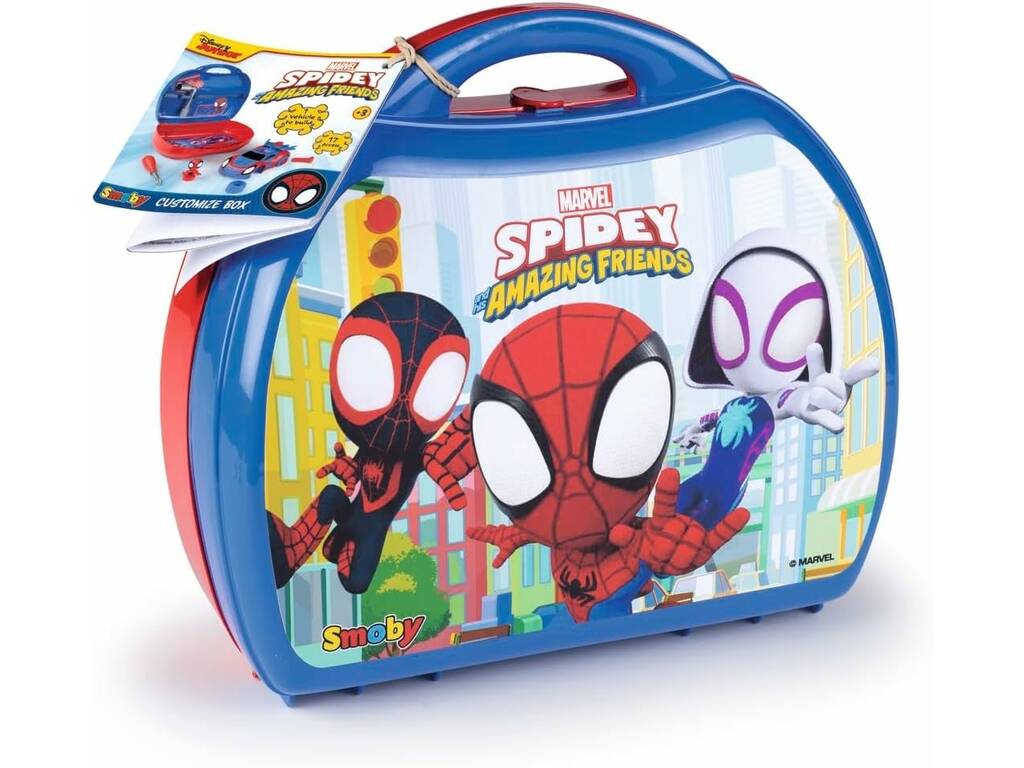 Spiderman Valigetta con Veicolo da Costruire e Attrezzi