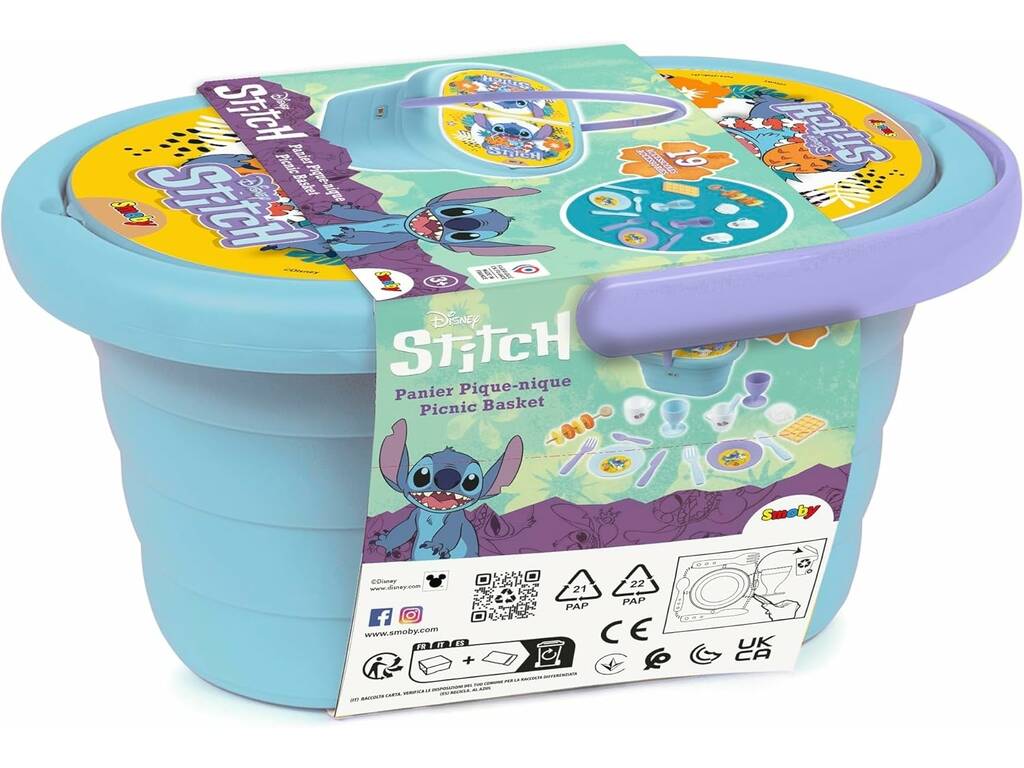 Stitch Cestino da picnic con accessori