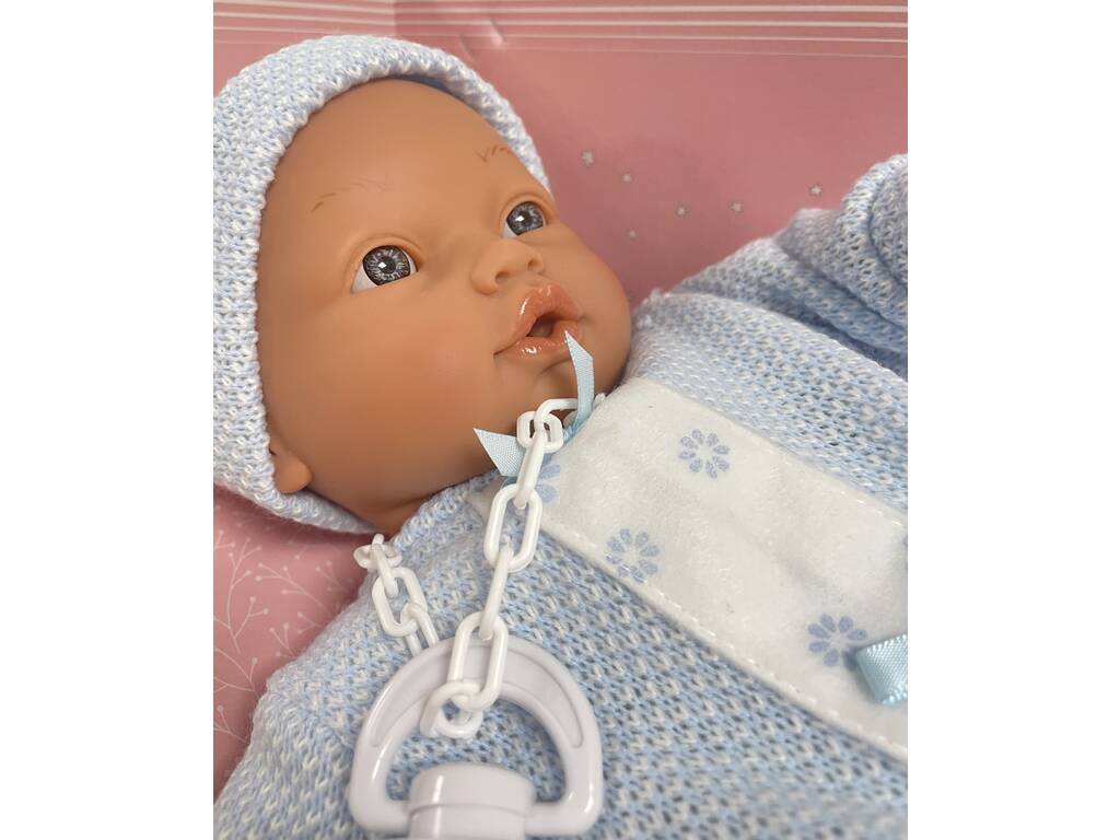 Bambola neonata Daniela da 35 cm con 36 suoni e ciuccio