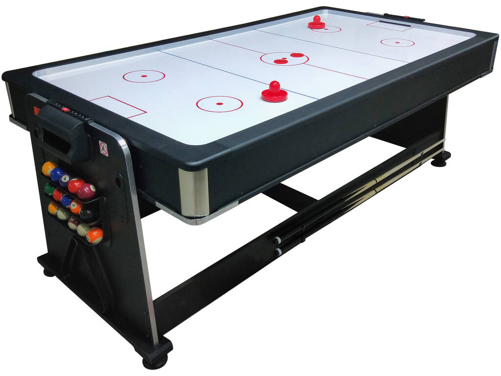 Tavolo Multigioco 4 in 1 Girevole Olimpus 203,5x112x81 cm con Tappetino Rosso