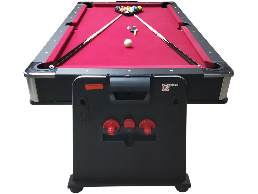 Tavolo Multigioco 4 in 1 Girevole Olimpus 203,5x112x81 cm con Tappetino Rosso