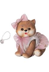 Muñeco Gatito Marrón de 23 cm con Chaleco Blanco