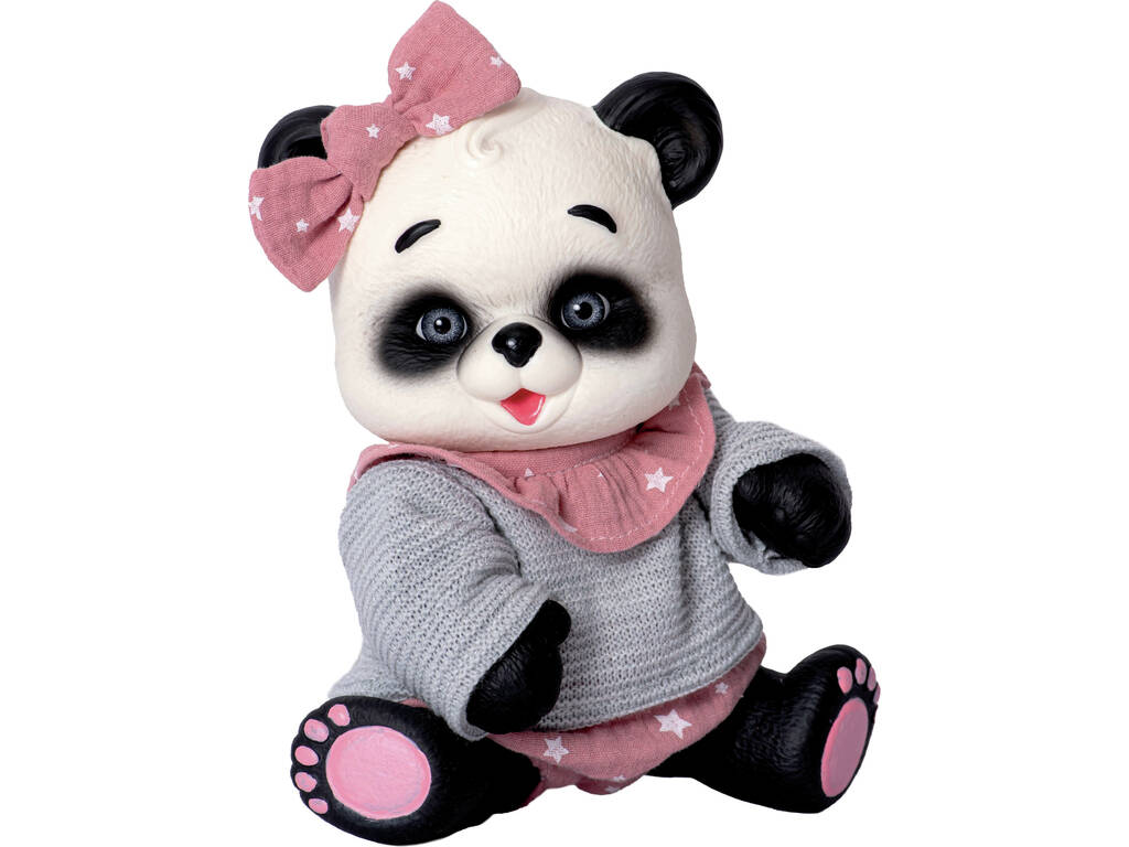 Bambola Orso Panda da 25 cm con maglione grigio