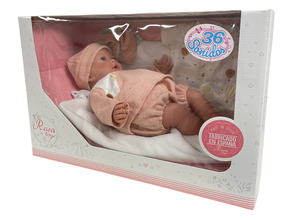 Poupée Bébé Nouveau-né Mia 40 cm avec 36 Sons et Accessoires