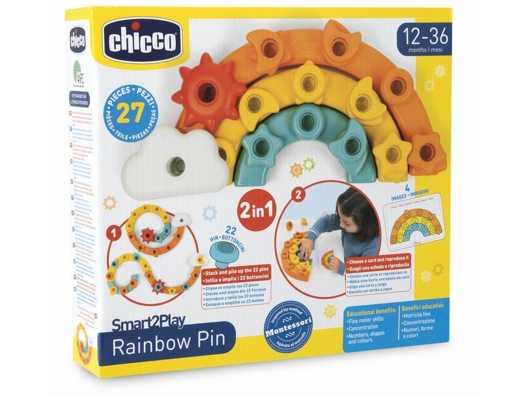Arcobaleno multiactività 2 in 1 con spille