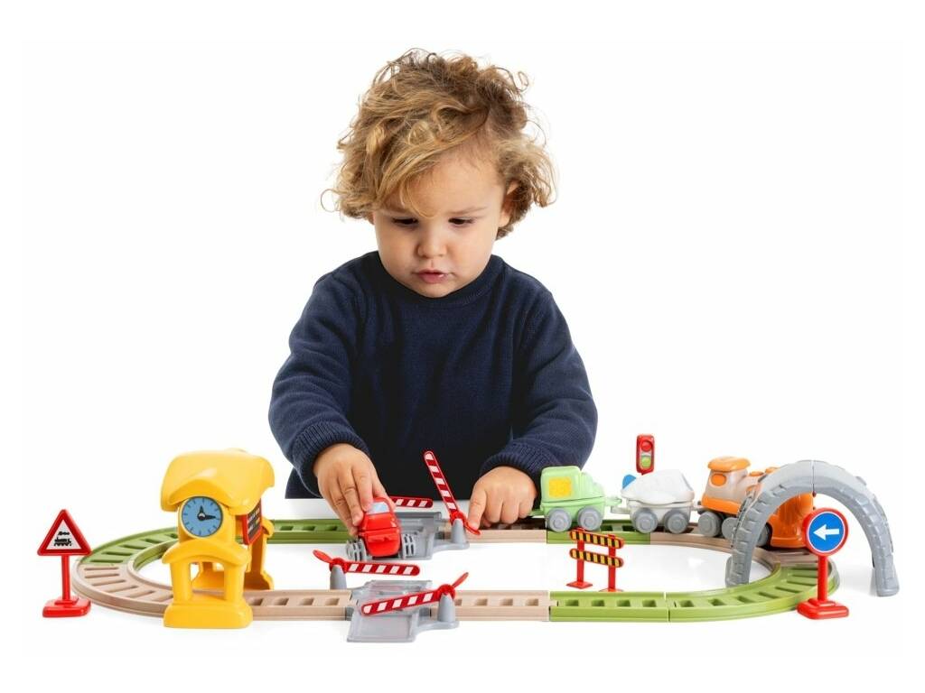 Voie de train électronique avec locomotive motorisée