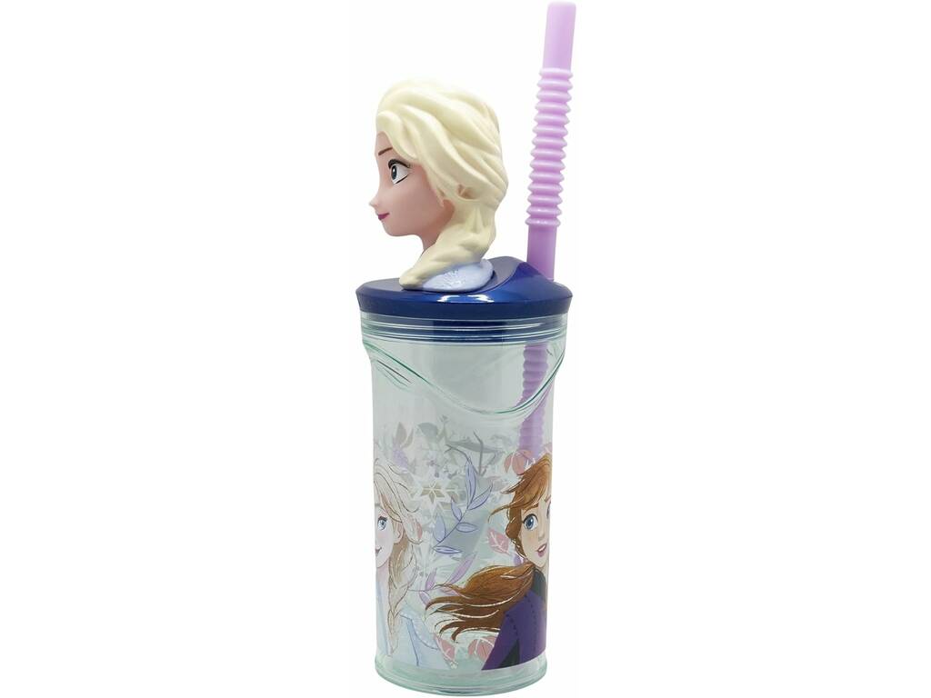Bicchiere con figurina 3D Frozen Snowy Tale da 360 ml