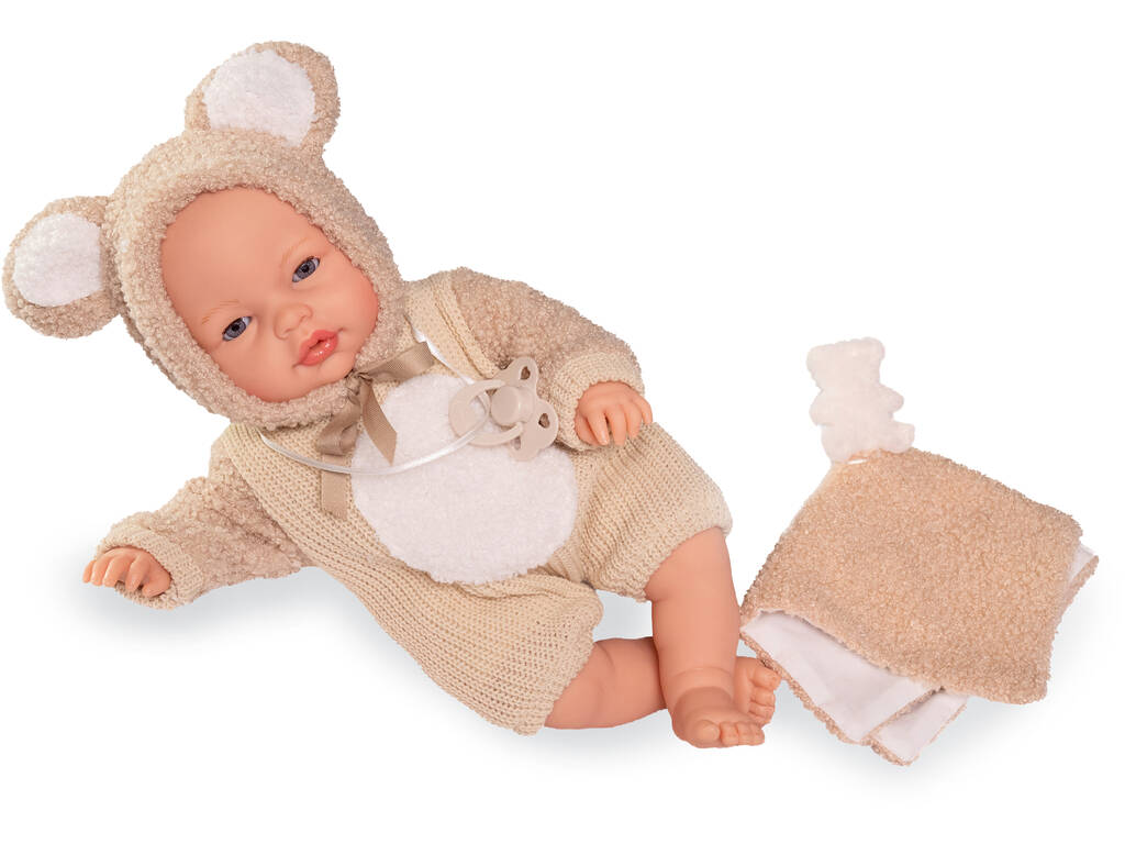 Bambola Bebè Bimba Lagrimitas da 37 cm con costume da orsacchiotto