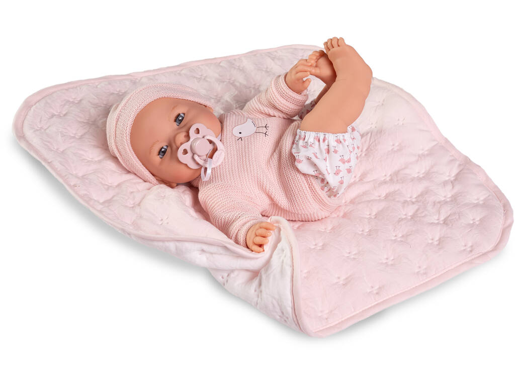 Bambola Bebè Bimba Lagrimitas da 37 cm con copertina imbottita